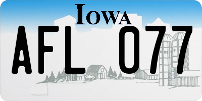 IA license plate AFL077