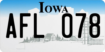 IA license plate AFL078