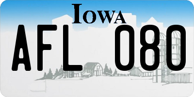 IA license plate AFL080