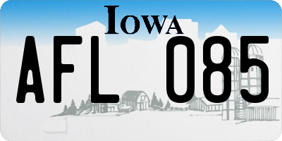 IA license plate AFL085