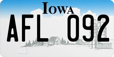 IA license plate AFL092
