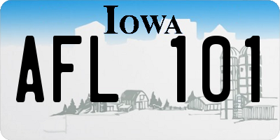 IA license plate AFL101