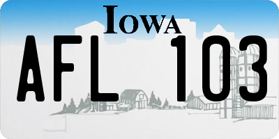 IA license plate AFL103