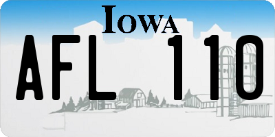 IA license plate AFL110