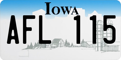 IA license plate AFL115