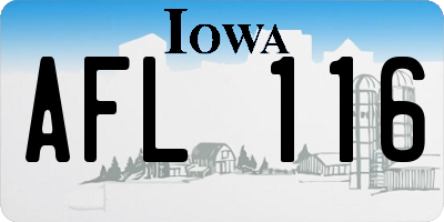 IA license plate AFL116