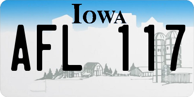 IA license plate AFL117