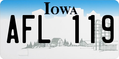 IA license plate AFL119