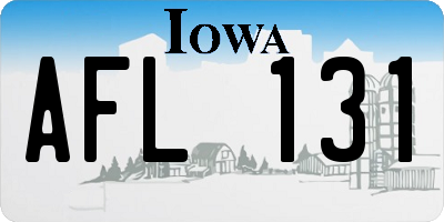 IA license plate AFL131