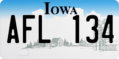 IA license plate AFL134