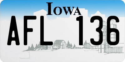 IA license plate AFL136