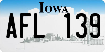 IA license plate AFL139