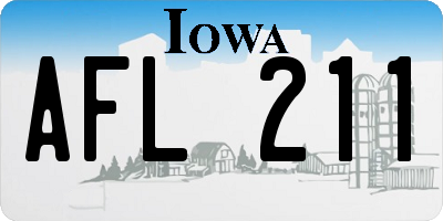 IA license plate AFL211