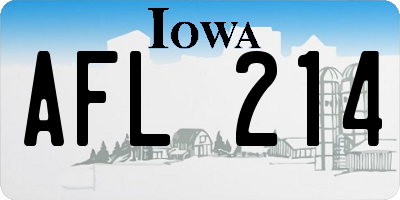 IA license plate AFL214