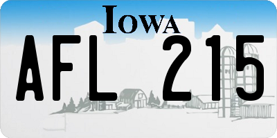 IA license plate AFL215