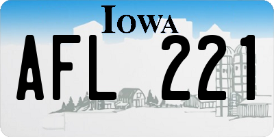 IA license plate AFL221