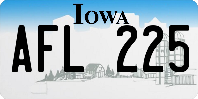 IA license plate AFL225