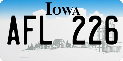 IA license plate AFL226