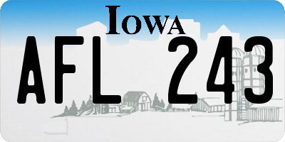 IA license plate AFL243