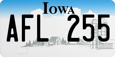 IA license plate AFL255