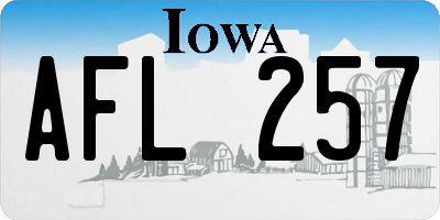 IA license plate AFL257