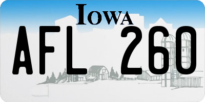 IA license plate AFL260