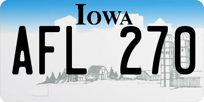 IA license plate AFL270