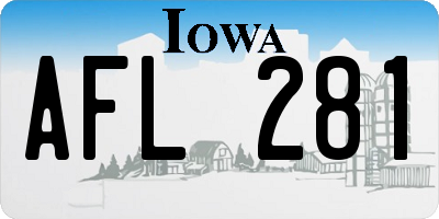 IA license plate AFL281