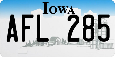 IA license plate AFL285