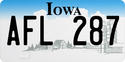 IA license plate AFL287