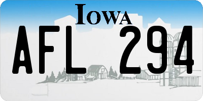 IA license plate AFL294