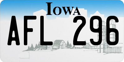 IA license plate AFL296