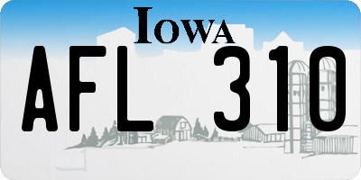 IA license plate AFL310