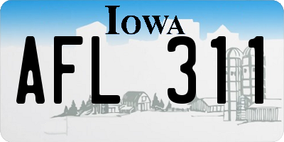 IA license plate AFL311