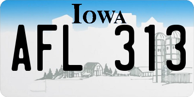 IA license plate AFL313