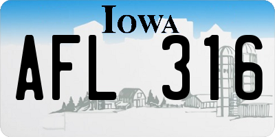 IA license plate AFL316