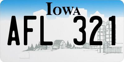IA license plate AFL321