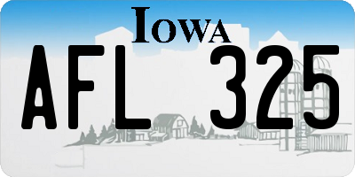 IA license plate AFL325