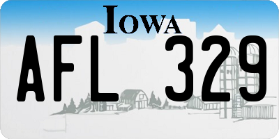 IA license plate AFL329