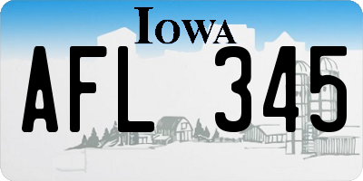 IA license plate AFL345