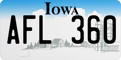IA license plate AFL360