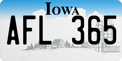IA license plate AFL365