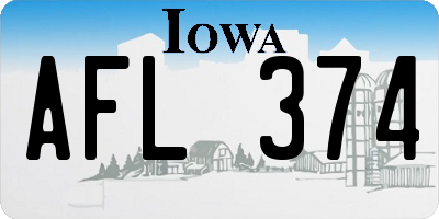 IA license plate AFL374