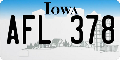 IA license plate AFL378