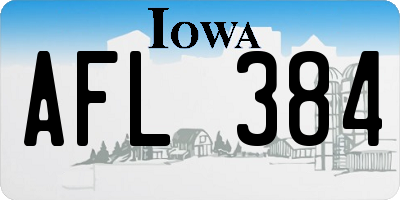 IA license plate AFL384