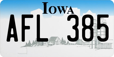 IA license plate AFL385