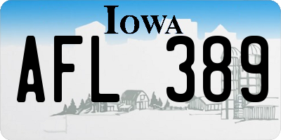 IA license plate AFL389