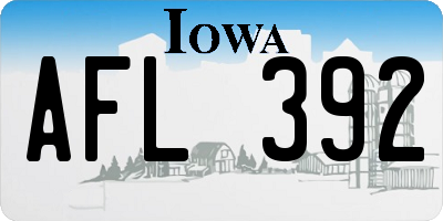 IA license plate AFL392