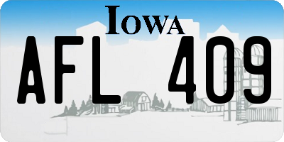 IA license plate AFL409