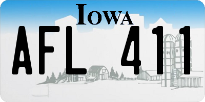 IA license plate AFL411
